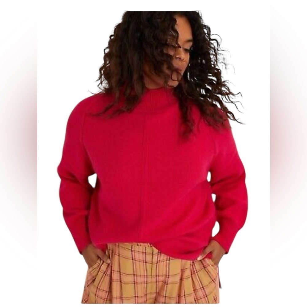 Maeve by Anthropologie Crystal Mock Turtleneck Knit Tunic Chunky Sweater SZ S